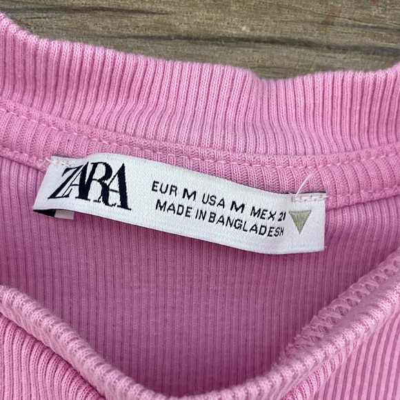 Zara Pink Ribbed Blouse - Picture 2 of 6